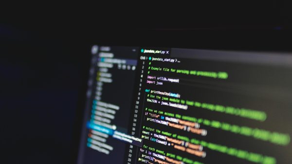 API code on computer screen